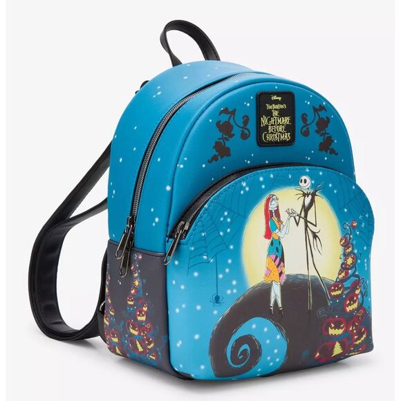 Loungefly Nightmare Before Christmas Spiral Hill Night Backpack and Wallet Set - Picture 3 of 9